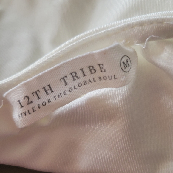 12th Tribe White Sequin Thong Bodysuit Twist Halter Neckline Cut Out Bust Sexy M - Picture 8 of 13